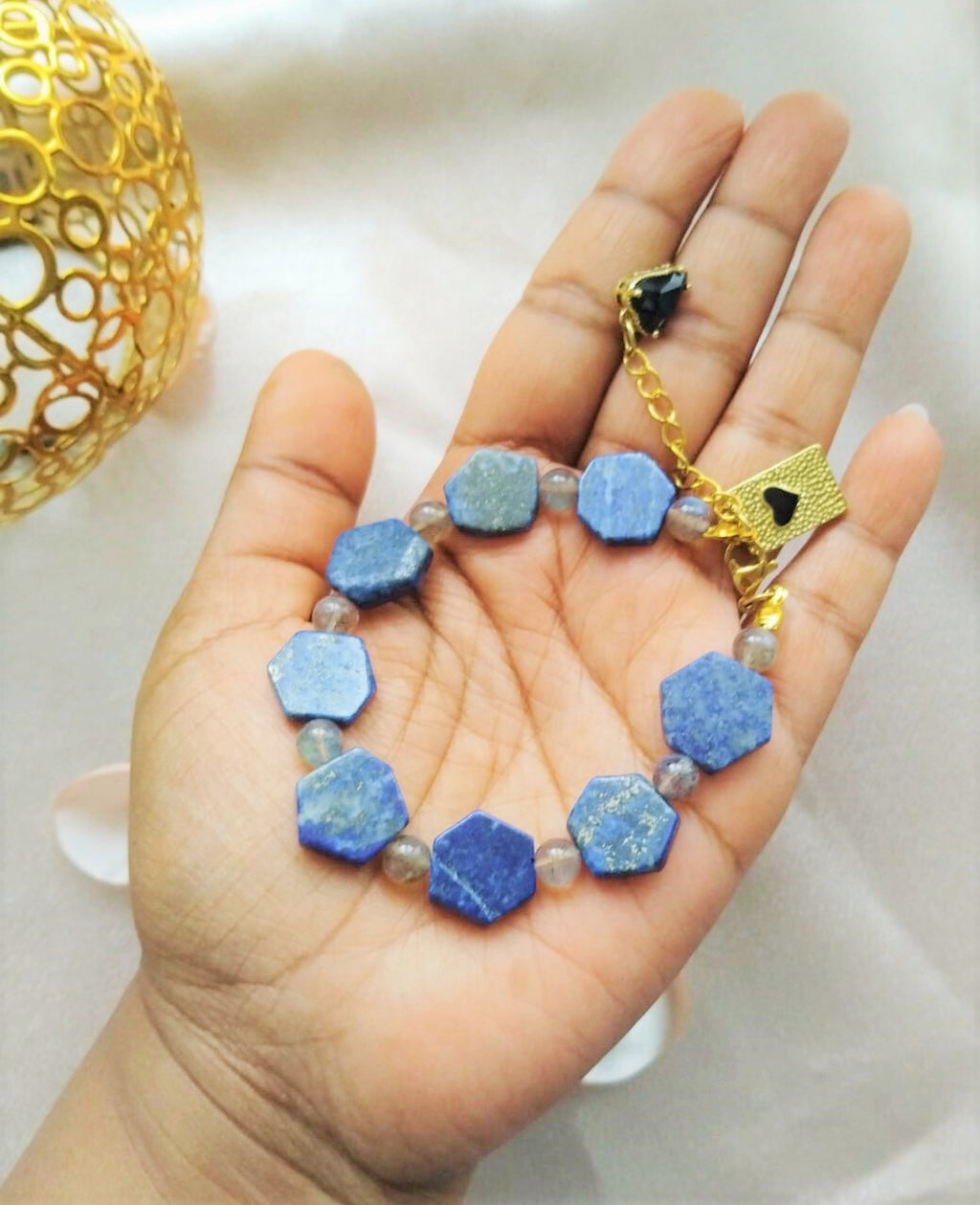 Bracelet "Tony" - lapis lazuli & labradorite – Protection & intuition - Vatou Soa