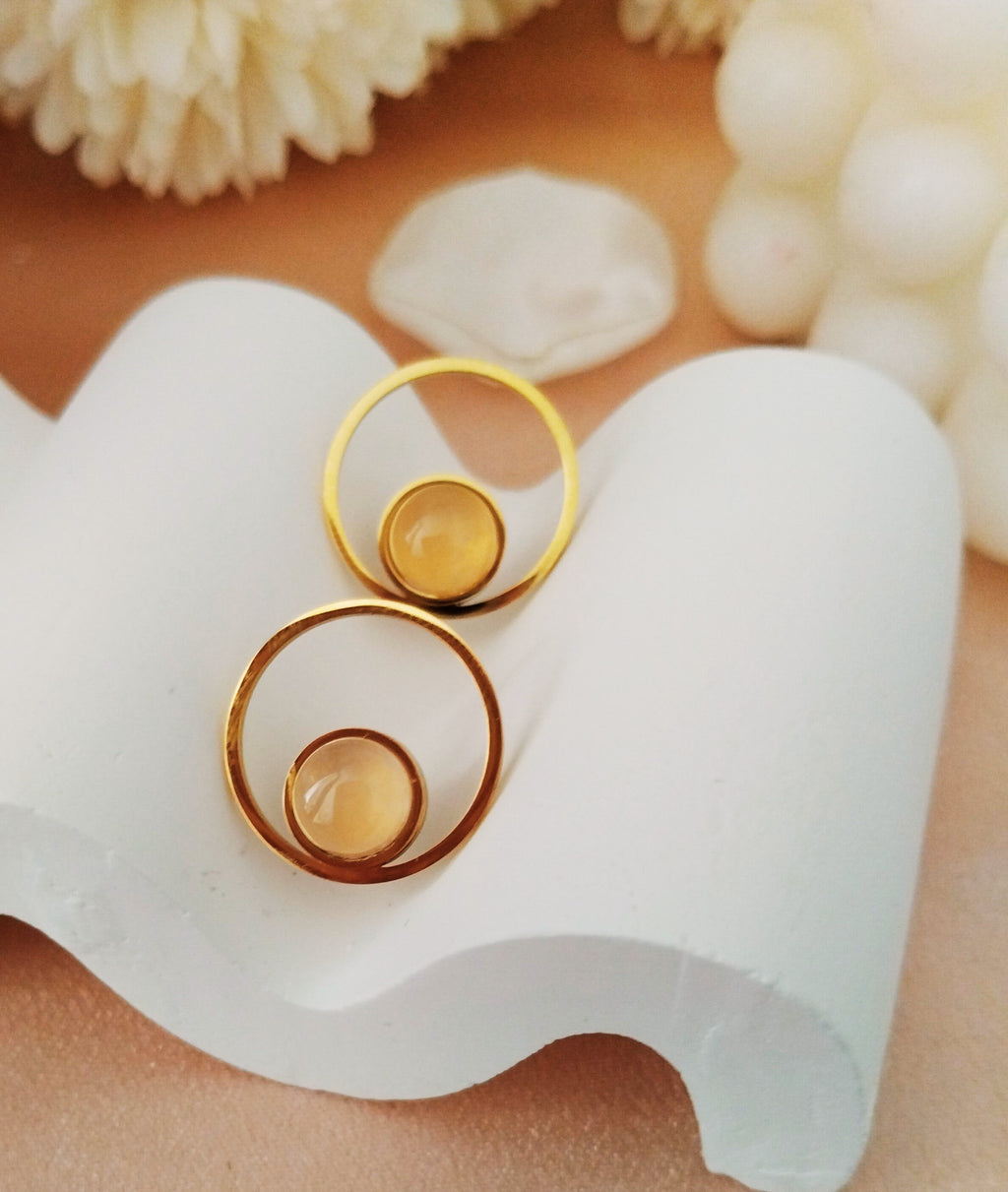 Luminance – Boucles d'oreilles en Quartz Rose