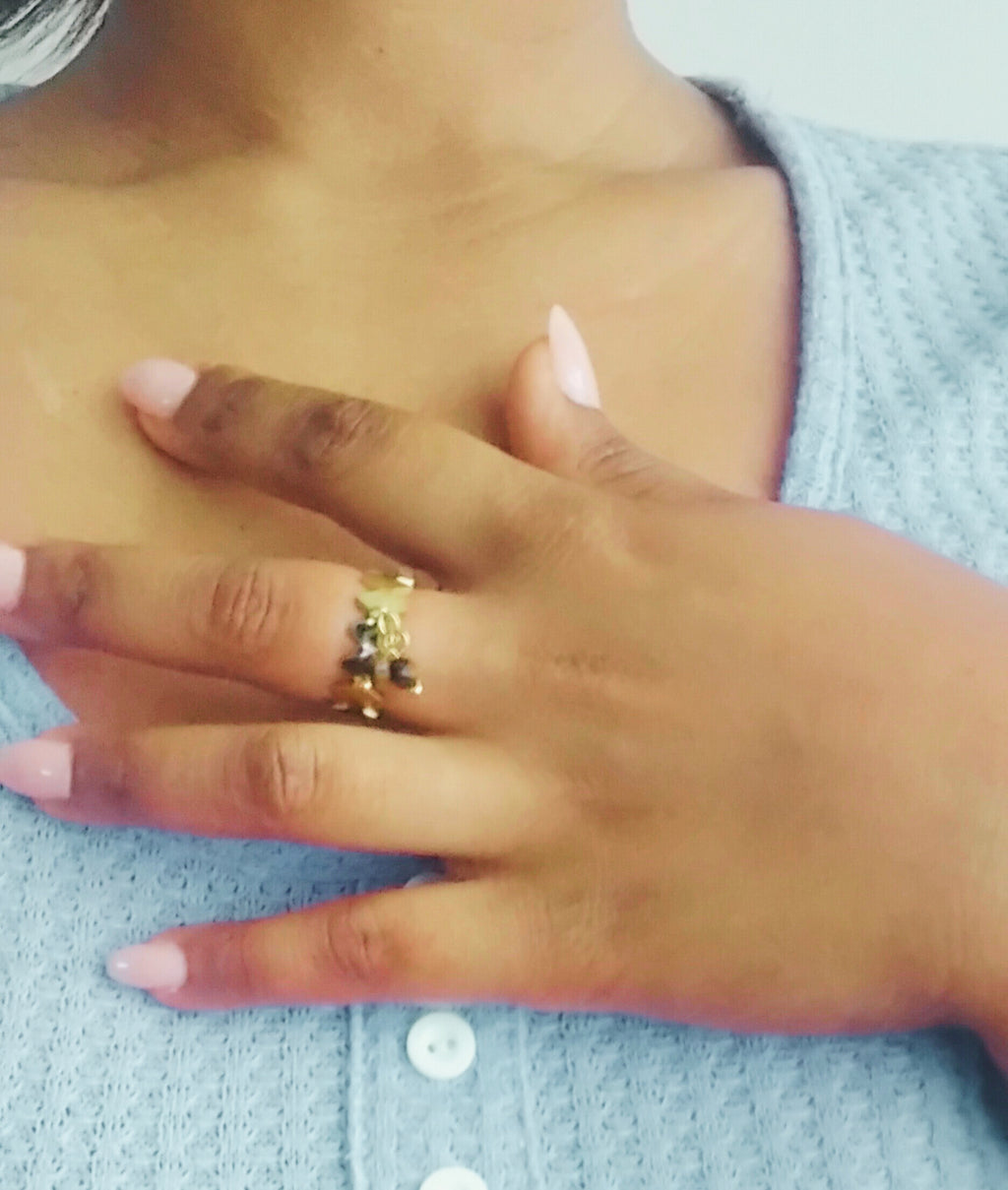 Bague Solara en Œil de Tigre – Acier inoxydable ajustable - Vatou Soa