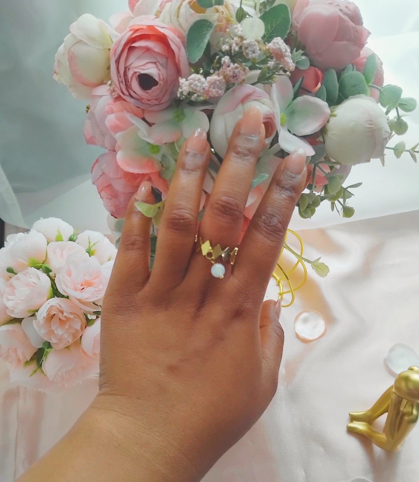 Bague Solara en Pierre de Lune - acier inoxydable