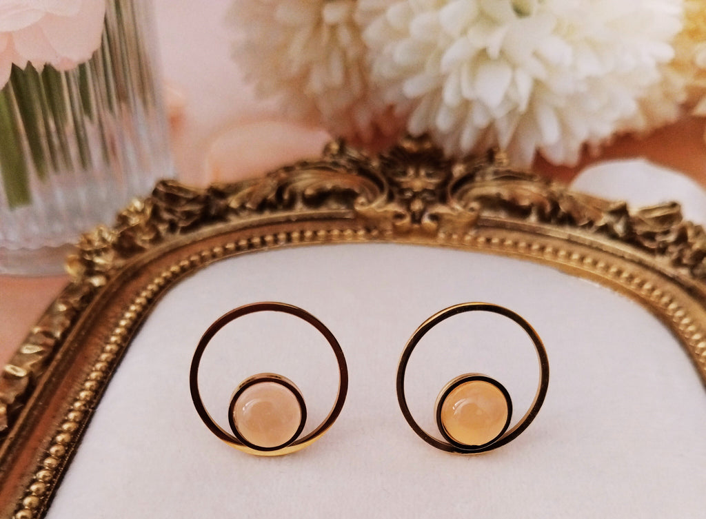 Luminance – Boucles d'oreilles en Quartz Rose - Vatou Soa