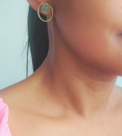 Boucles d'oreilles Luminance en Labradorite - Vatou Soa