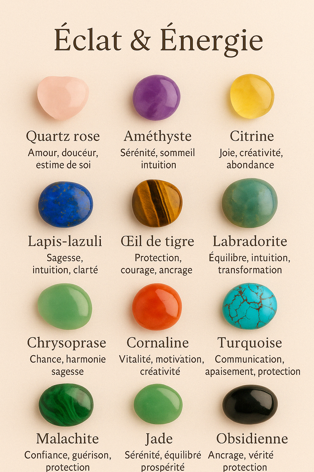 Bracelet personnalisé en pierres naturelles | Bijou fait main avec intention - Vatou Soa