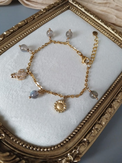 Bracelet Aurolys en labradorite naturelle | Bijou doré intuition & protection - Vatou Soa