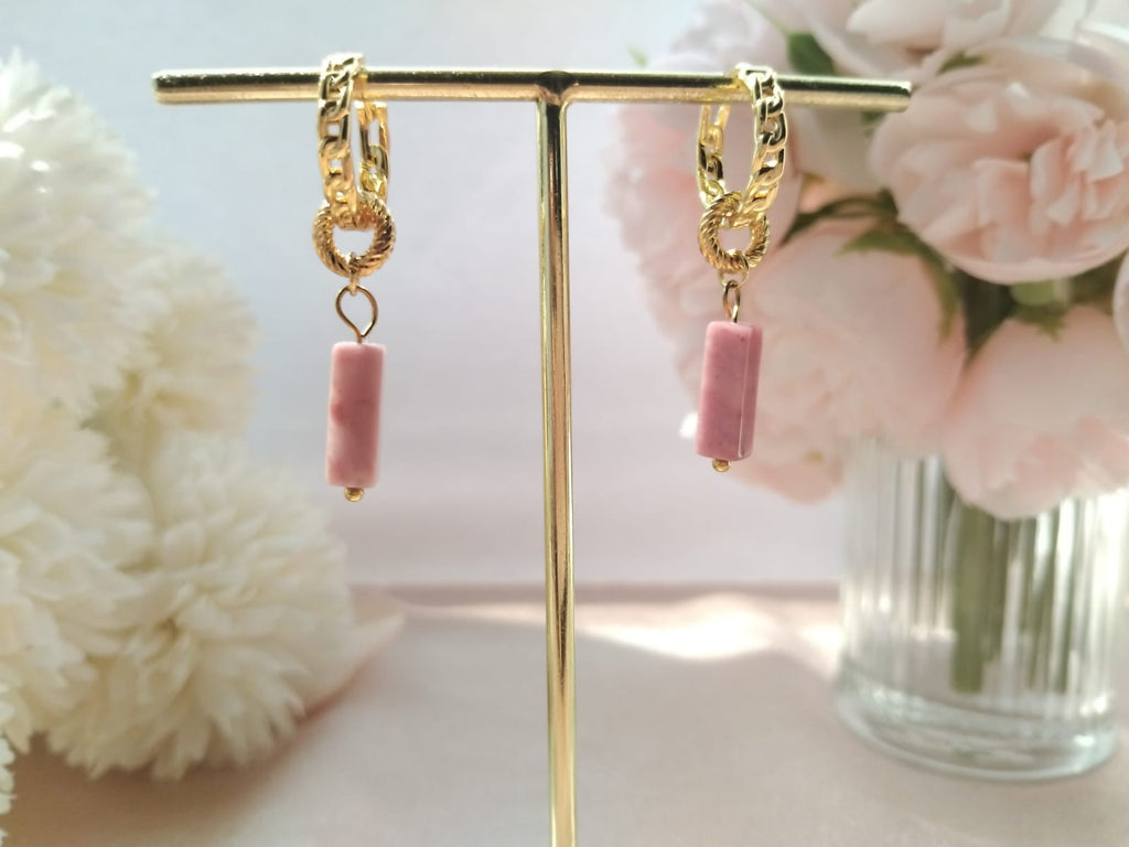 Élan Sacré – Parure rhodonite, jaspe rouge & apatite bleue - Vatou Soa