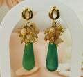 Boucles aventurine verte & pierre de soleil – Douceur & lumière - Vatou Soa