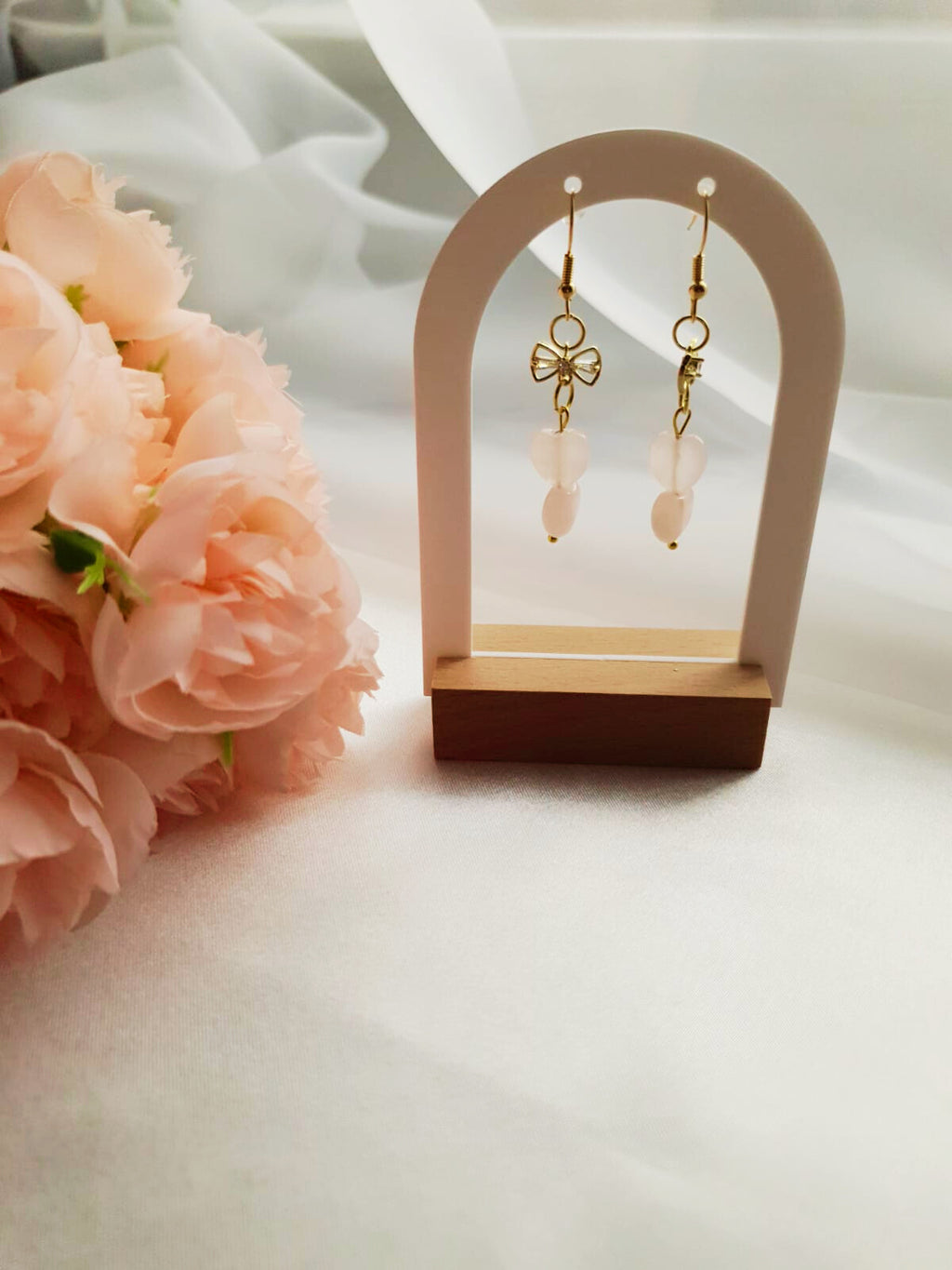 Boucles d’oreilles quartz rose – Tendresse & délicatesse - Vatou Soa