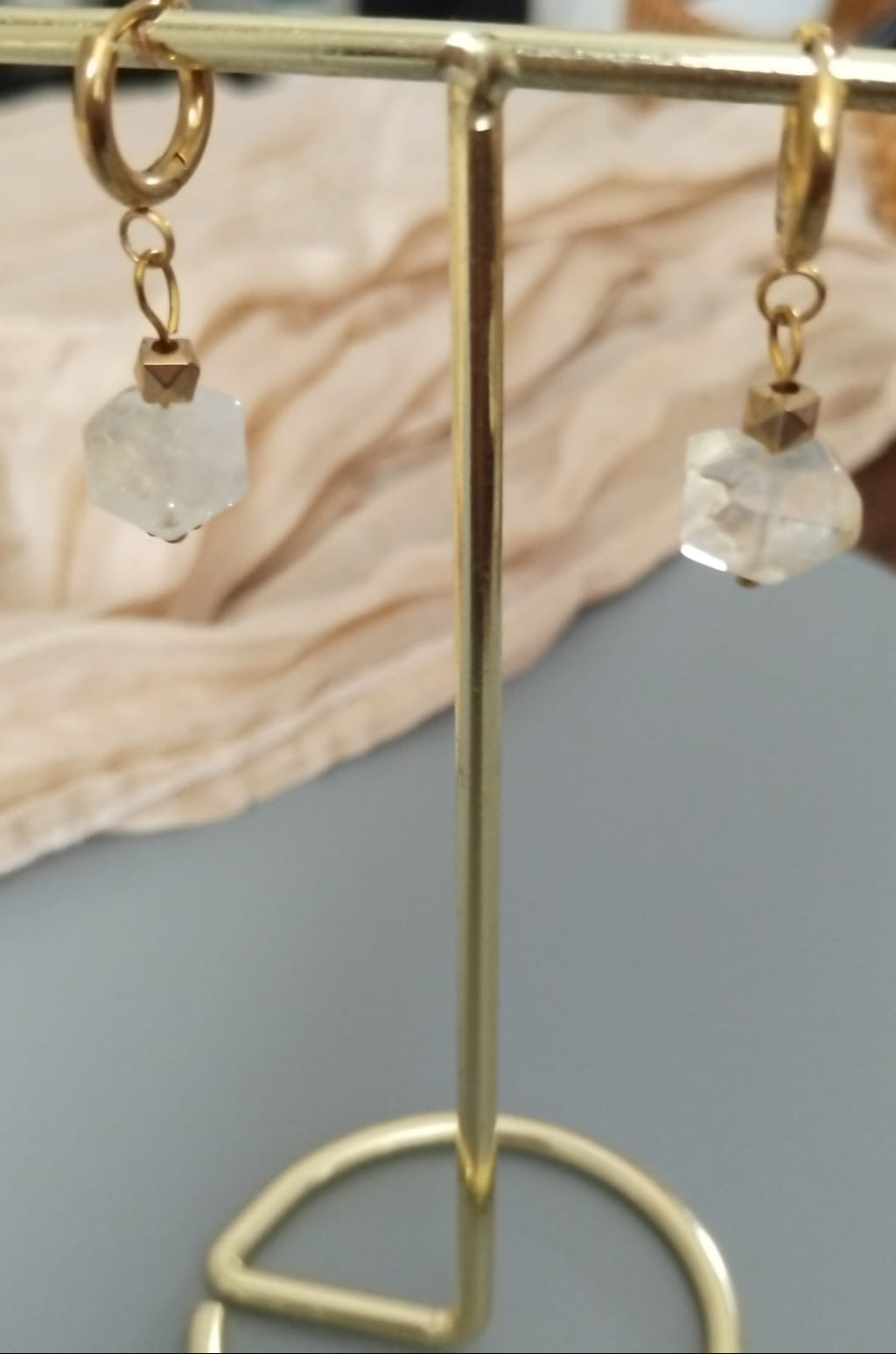 photo boucles créoles en citrine