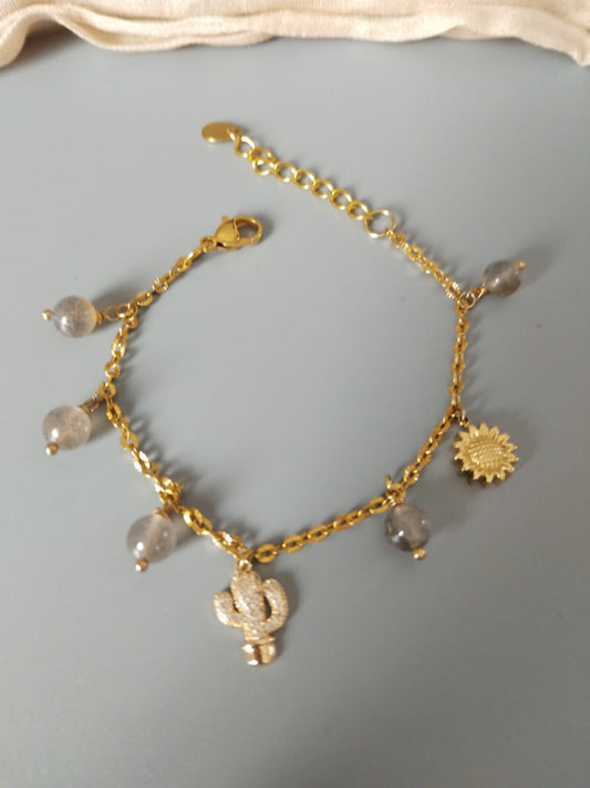 Bracelet Aurolys en labradorite naturelle | Bijou doré intuition & protection - Vatou Soa