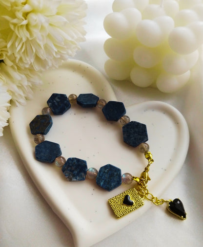 Bracelet lapis lazuli & labradorite – Protection & intuition - Vatou Soa