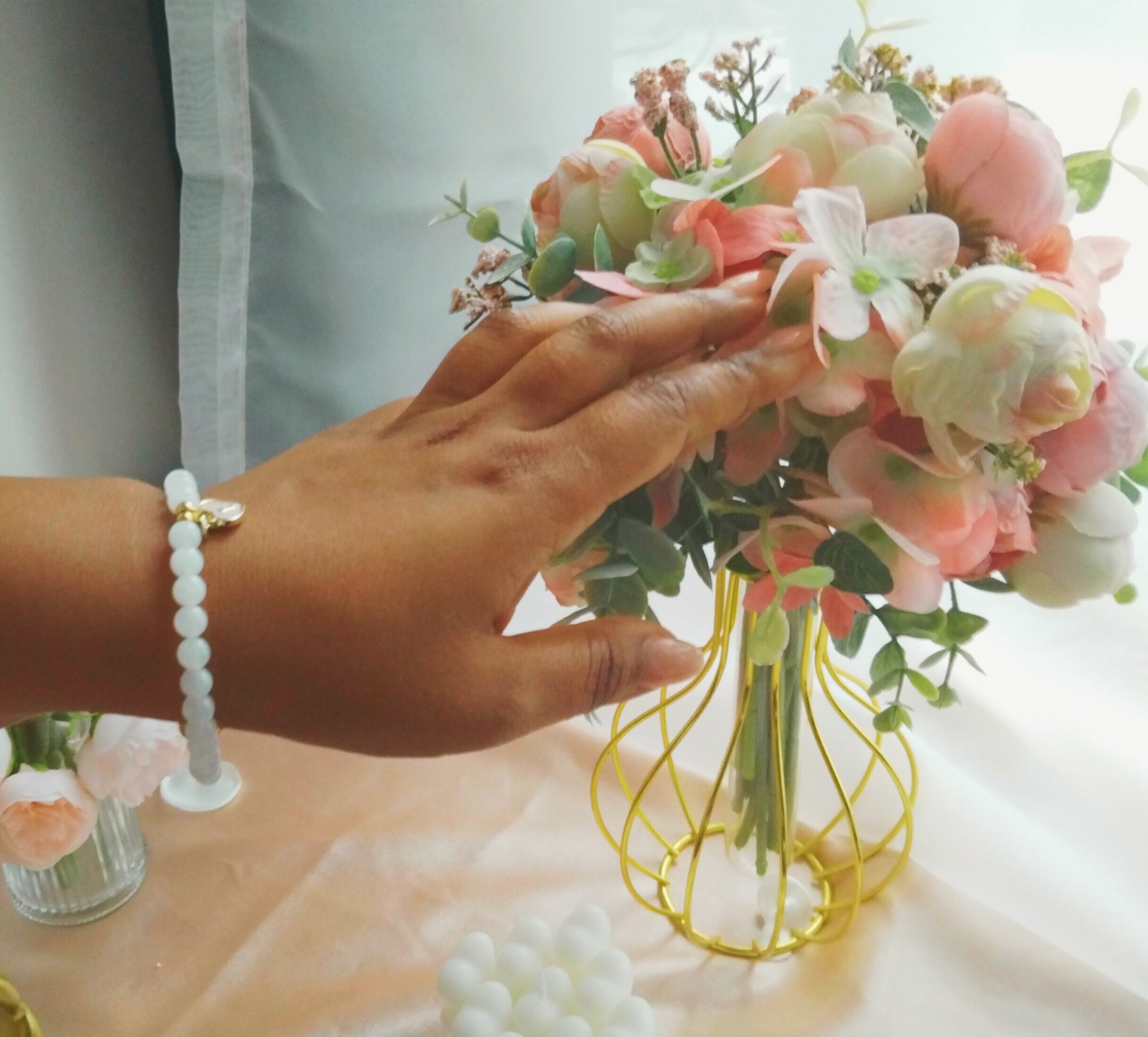 Bracelet Luna Sensa – Pierre de lune avec pendentif cœur et clé - Vatou Soa