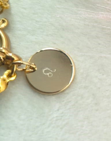 Bracelet signe astrologique Lion en pierres naturelles – Pierre de lune et calcédoine bleue – Bijou fait main