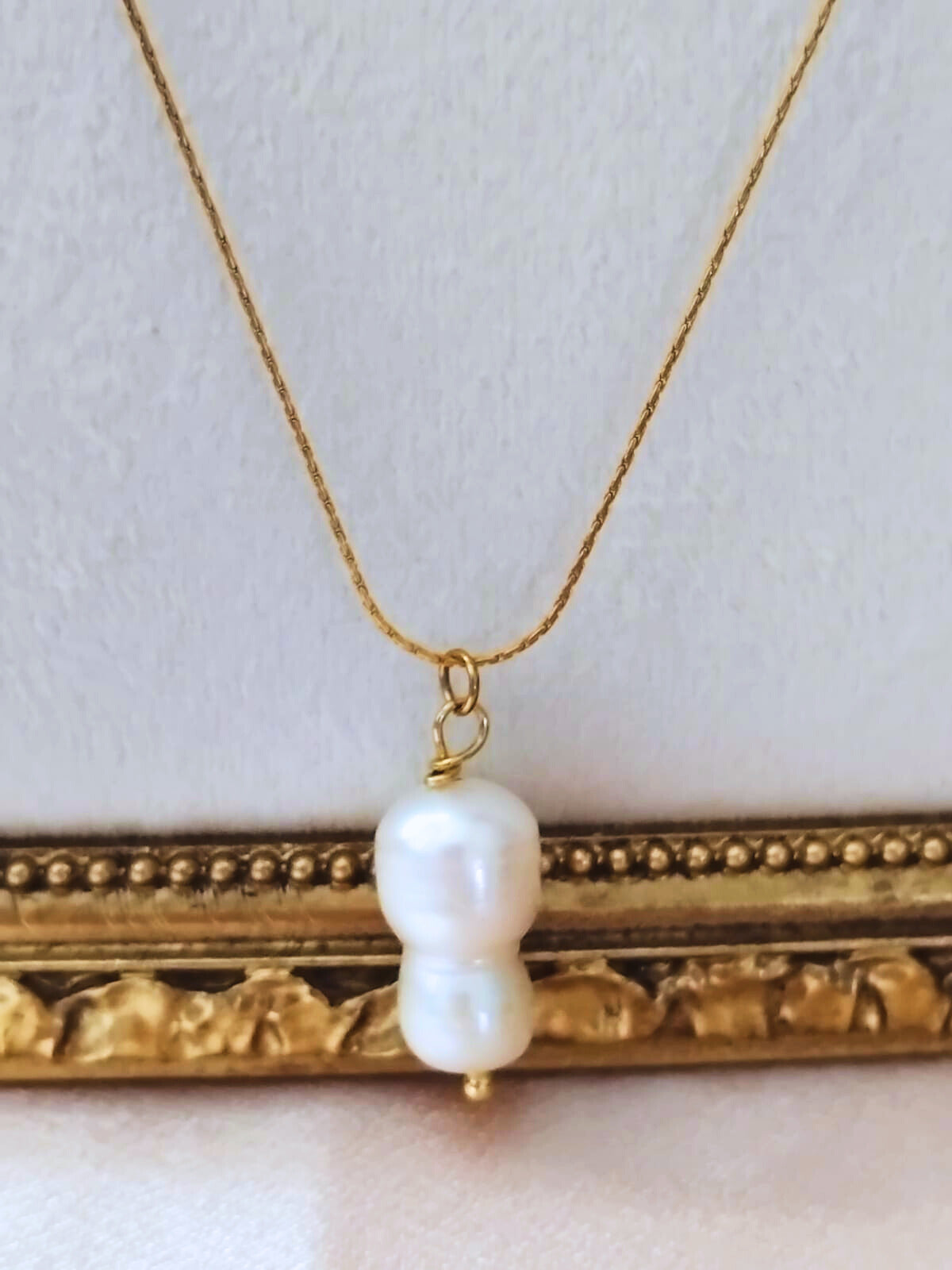 Collier Nacélia en perle de culture sur chaîne dorée – bijou fait main