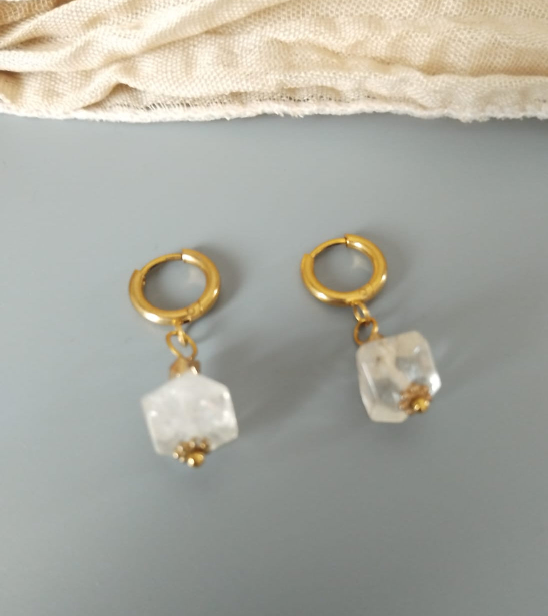 photo boucles créoles en citrine