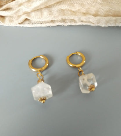photo boucles créoles en citrine