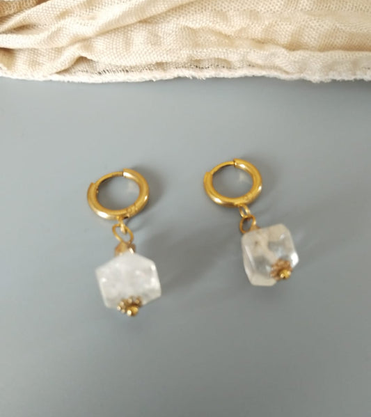 photo boucles créoles en citrine