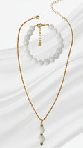 photo parure bijou collier et bracelet en jade de chine 10mm