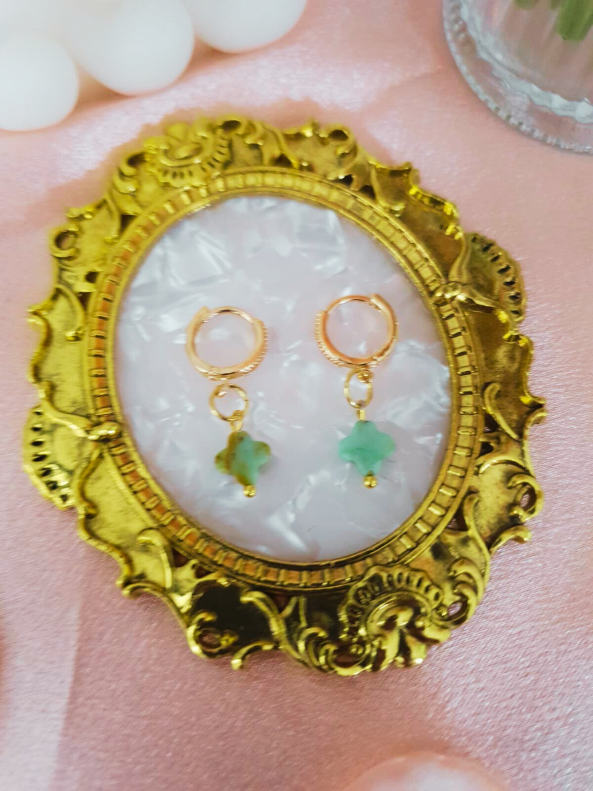 Boucles chrysoprase – Fraîcheur & éclat naturel - Vatou Soa