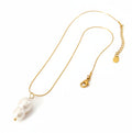 Collier Nacélia – Perle de culture sur chaîne dorée acier inoxydable 40 cm | Bijou fait main élégant - Vatou Soa